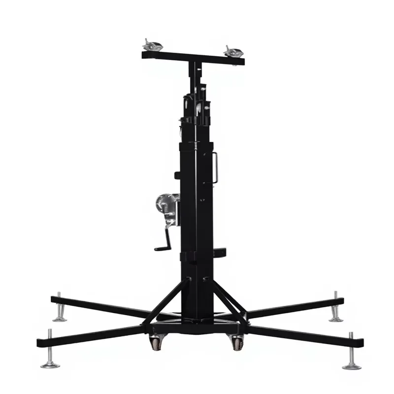 Portable Foldable Aluminum Alloy Mobile Lighting Truss Tower with Crank Lift 1000kg Load Capacity for Stage Events