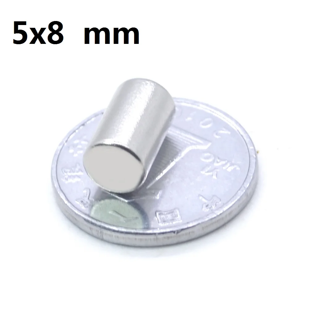 2~2000pcs 5x8 mm Neodymium Magnets Disc 5mm x 8mm Search Minor Diameter strong Magnet 5x8mm Bulk Small Round Magnets 5*8 mm iman