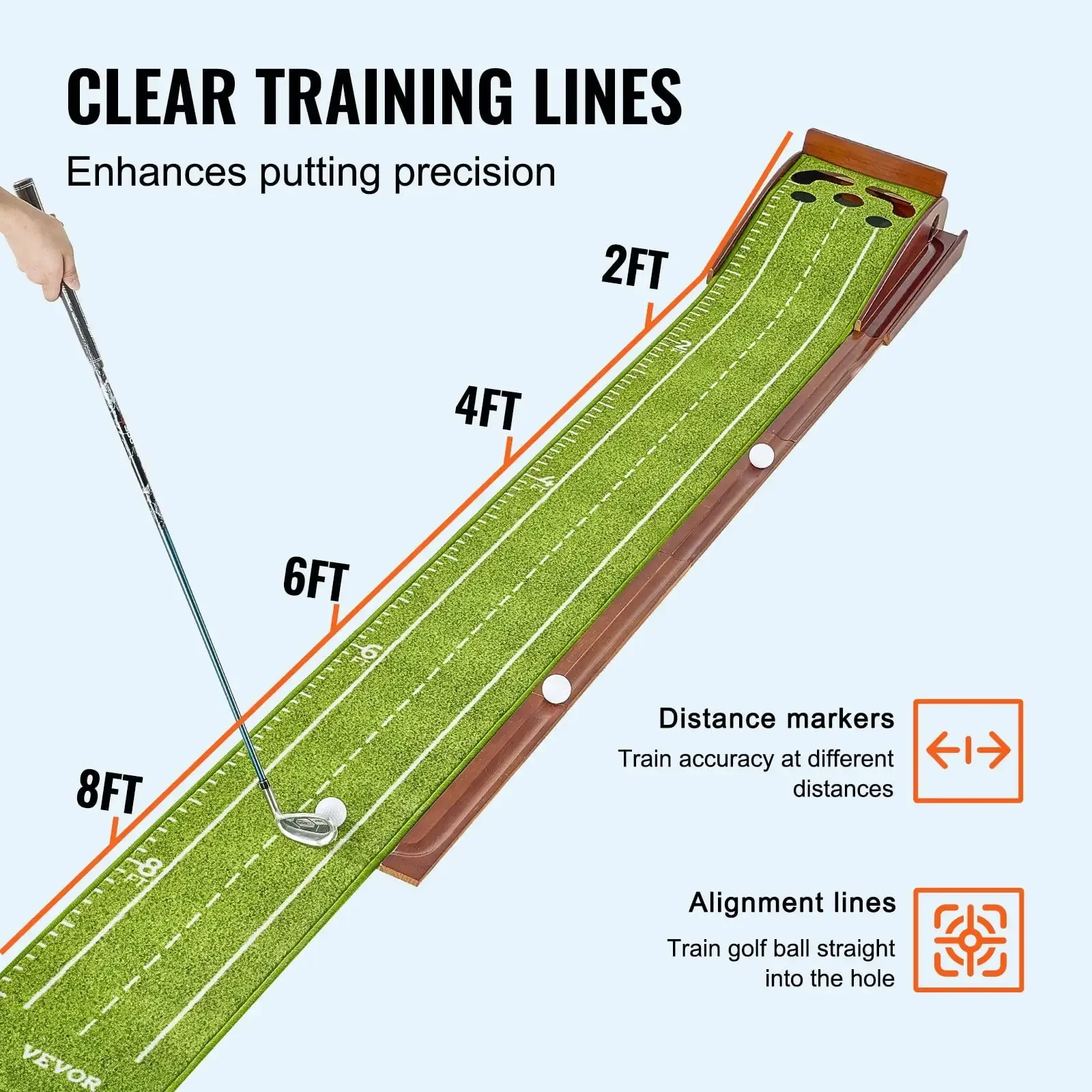 Tapis de mise de Golf à 5 trous, aide à l'entraînement au Golf vert d'intérieur