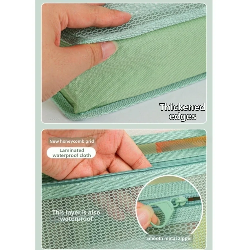 Large Capacity Horizontal Flip-Top PP Twill Binder Waterproof Lightweight File Storage Bag with Transparent Panel Portable