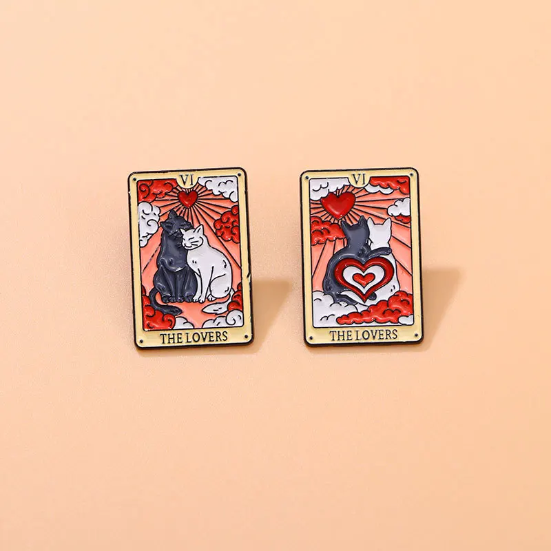Brosche für Valentinstag, Katzenliebhaber, Kleidung, Tasche, Zubehör, Legierungsabzeichen