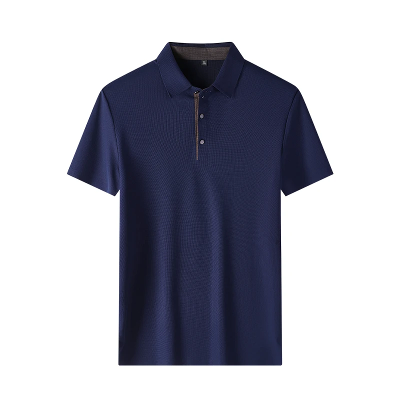 

Men's solid color short sleeved Polo Shirts men summer T-shirt men high-quality ice silk seamless polo shirts men
