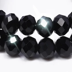 4 6 8 10 12 mm transparant helder zwart Oostenrijk kristalglas kralen gefacetteerde rondelle kraal voor sieraden DIY ambacht maken kledingstuk