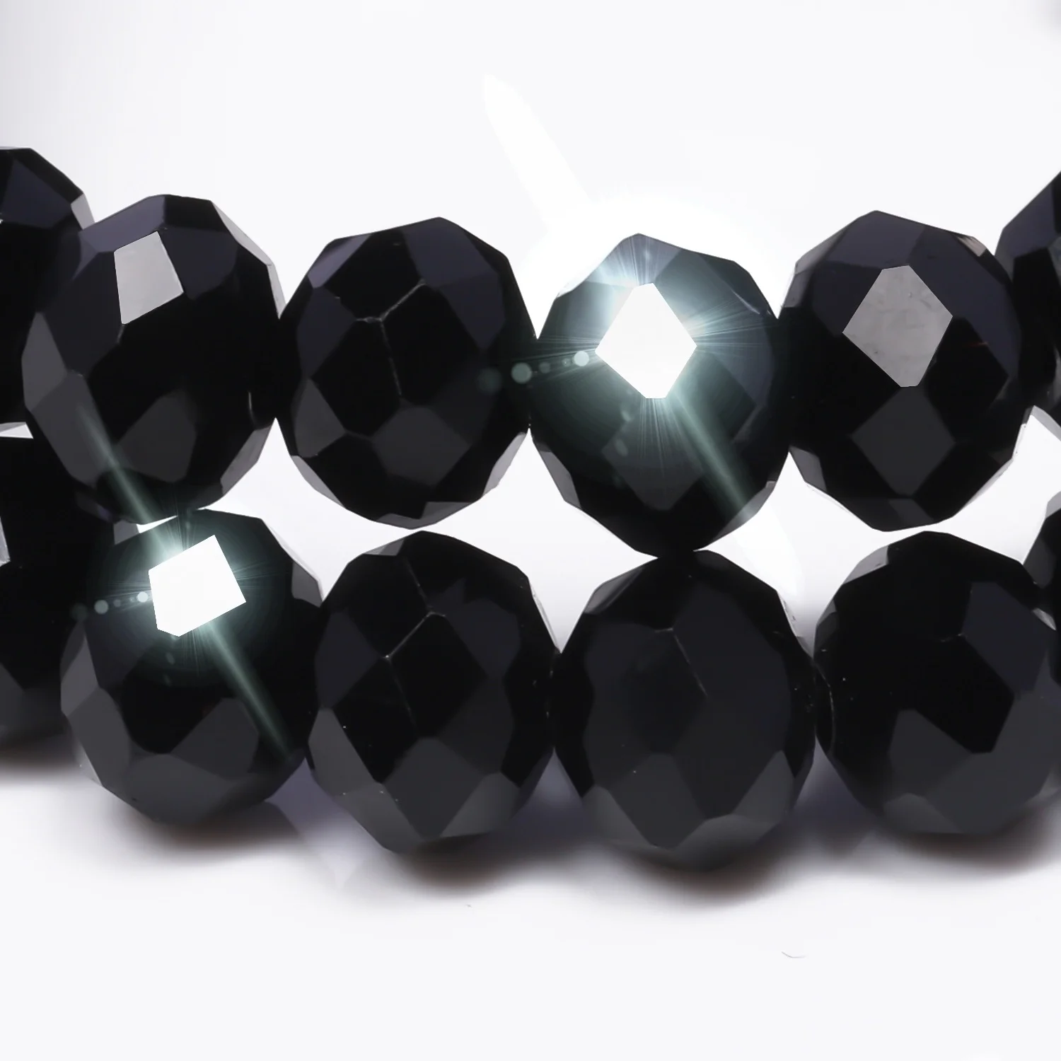 4 6 8 10 12mm Transparent Clear Black Austria Crystal Glass Beads Faceted Rondelle Bead for Jewelry DIY Craft Making Garment