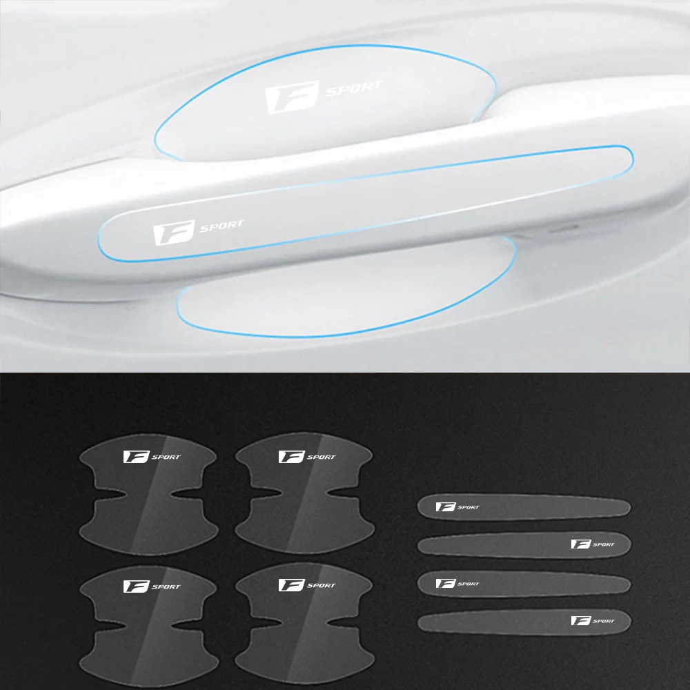 8pcs Car Door Bowl Anti-scratch Sticker Clear Door Bowl Handle Protection Sticker For Lexus F LFA ISF GSF RCF F SPORT gs nx es