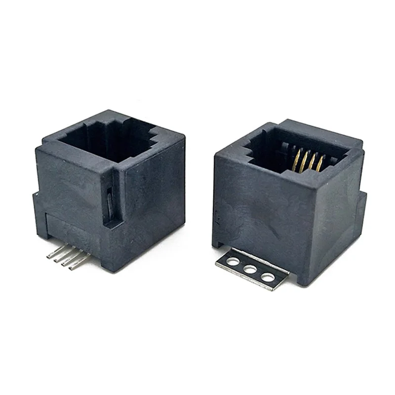 

15PCS Environmentally friendly RJ11 RJ9 socket 180 degrees straight insert 6P4C RJ10 female mount SMT vertical patch W=13.2mm