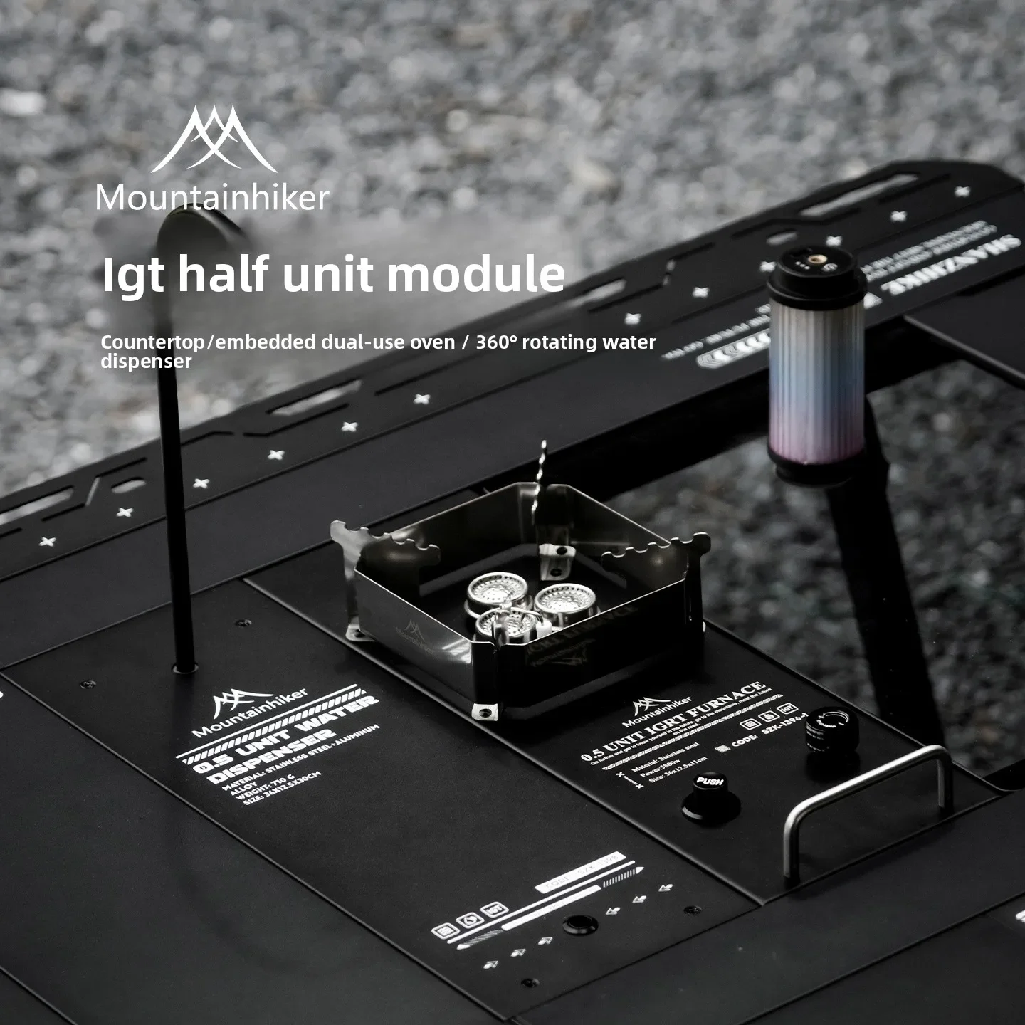 MOUNTAINHIKER 0.5 Unit IGT Black Outdoor Camping Gas Furnace Dual-Purpose Portable Stove Aluminum Alloy for Camping And Hiking