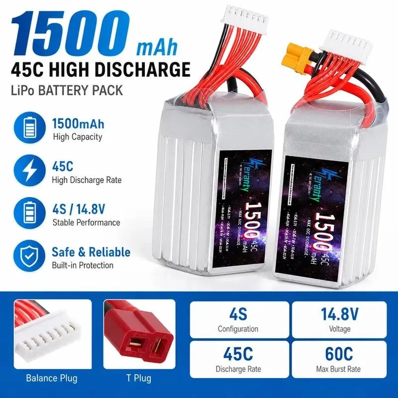 for Factory sales 1500mah 22.2V lithium battery 45C rate aircraft remote control drone model aircraft battery