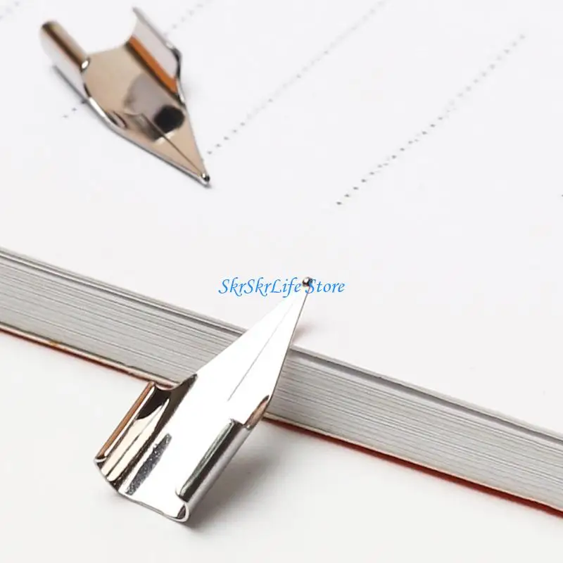 E65E 10Pcs Metal Fountain Pen Replacement Tip  For Handwriting Practice Sketching