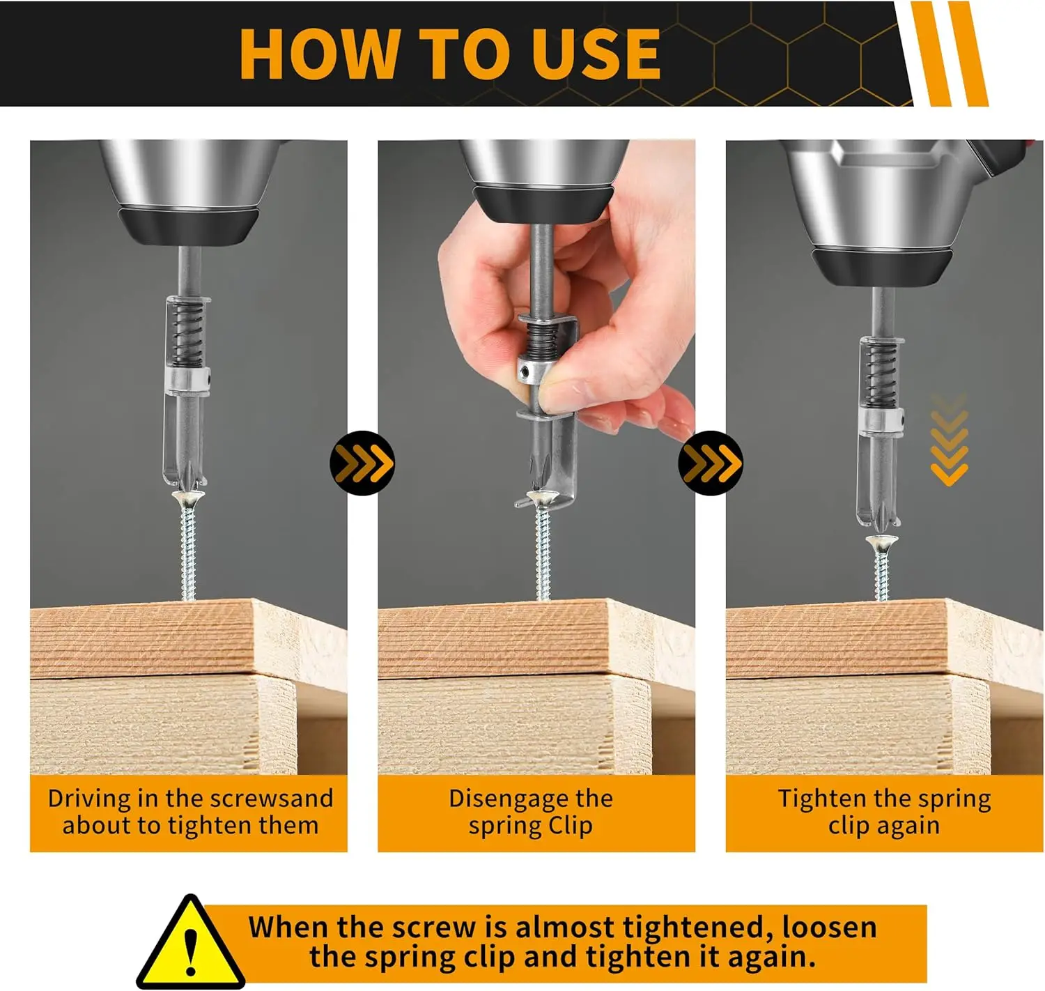 Spring Loaded Screw Holder Bit,Screw Gripper Tool Universal Anti-drop Screwdriver Bit Screws Retaining Holders Clamp Fixing Set image 3