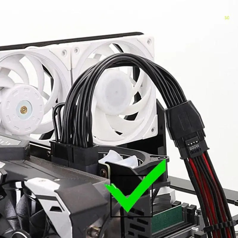 12PIN to Two 6+2 Graphics Card Cable Extension Cable Expand Power Supply 12Pin Female to Two 6+2 Male for Video Card