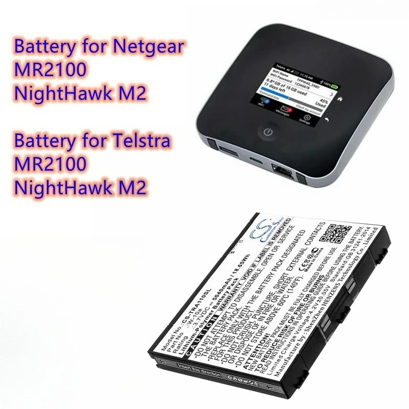 

Hotspot Battery 3.7V/5040mAh W-10a for Netgear MR2100, NightHawk M2, for Telstra NightHawk M2, MR2100