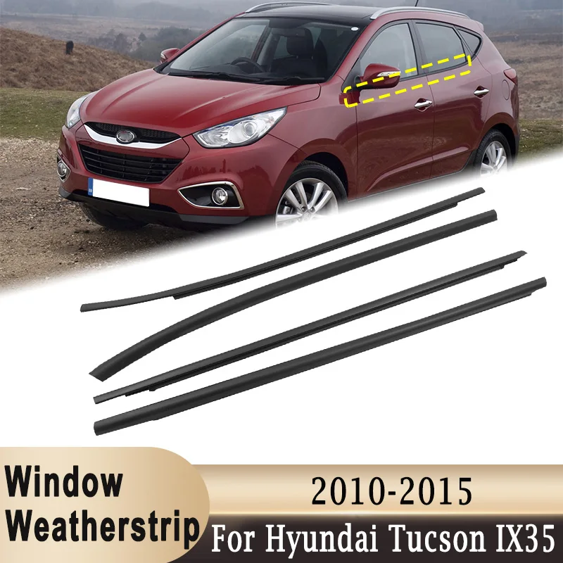 

4Pcs Window Glass Weatherstrip Door Outer Seal Belts Pressure Sealing Strip82210-2S000 For Hyundai Tuscon IX35 2010-2015
