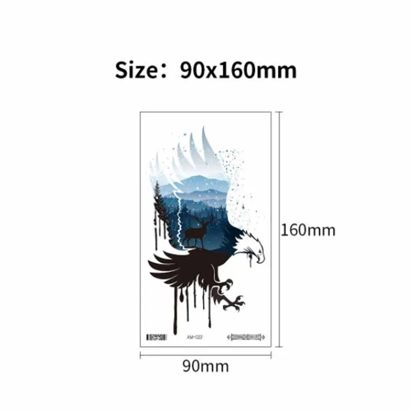 Waterproof Temporary Tattoo Sticker Snake Eagle Flowers Arm Clavicle Body Art Sticker Water Transfer Fake Tattoos Makeup Sticker