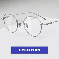 ELECCION Korean Luxury Brand Eyeglass Frames Women Vintage Pure Titanium Round Glasses Frame Men Prescription Spectacles EP
