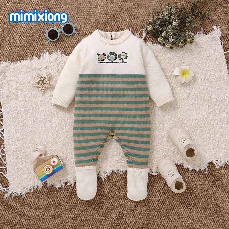 

Winter Baby Rompers Knitted Autumn Casual Crew Neck Long Sleeve Newborn Boys Girls Jumpsuits One Piece Infant Playsuits Clothing