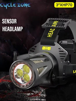 XHP360 ハイパワー釣りヘッドランプ USB 充電式 LED 懐中電灯キャンプハイキングライトヘッドライトは電源銀行として使用できます