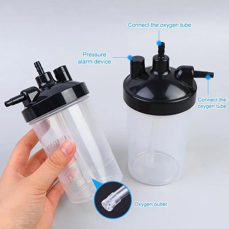 1Pc Plastic Oxygen Bubbler Bottle Humidifier Water Humidification Bottle For Oxygen Regulator Concentrator Tool Accessories
