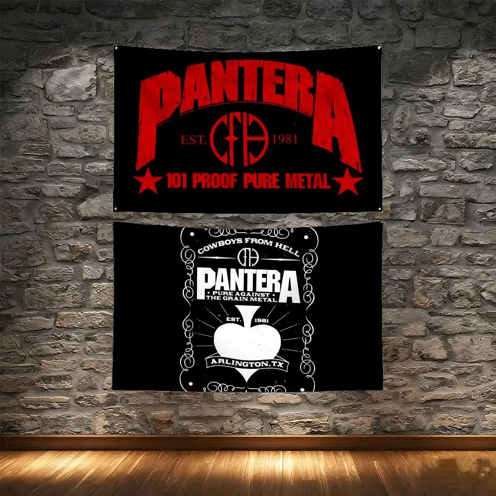 Tapisserie inspirée de la musique rock P-Pantera, motif créatif, photo, décoration murale pour salon, décoration extérieure pour fête