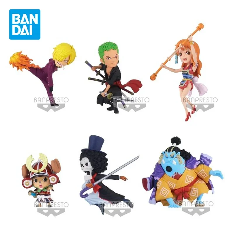 Bandai ต้นฉบับอะนิเมะ One Piece WCF Roronoa Zoro Nami Action Figure ของเล่นสําหรับของขวัญเด็กสะสมเครื่องประดับ