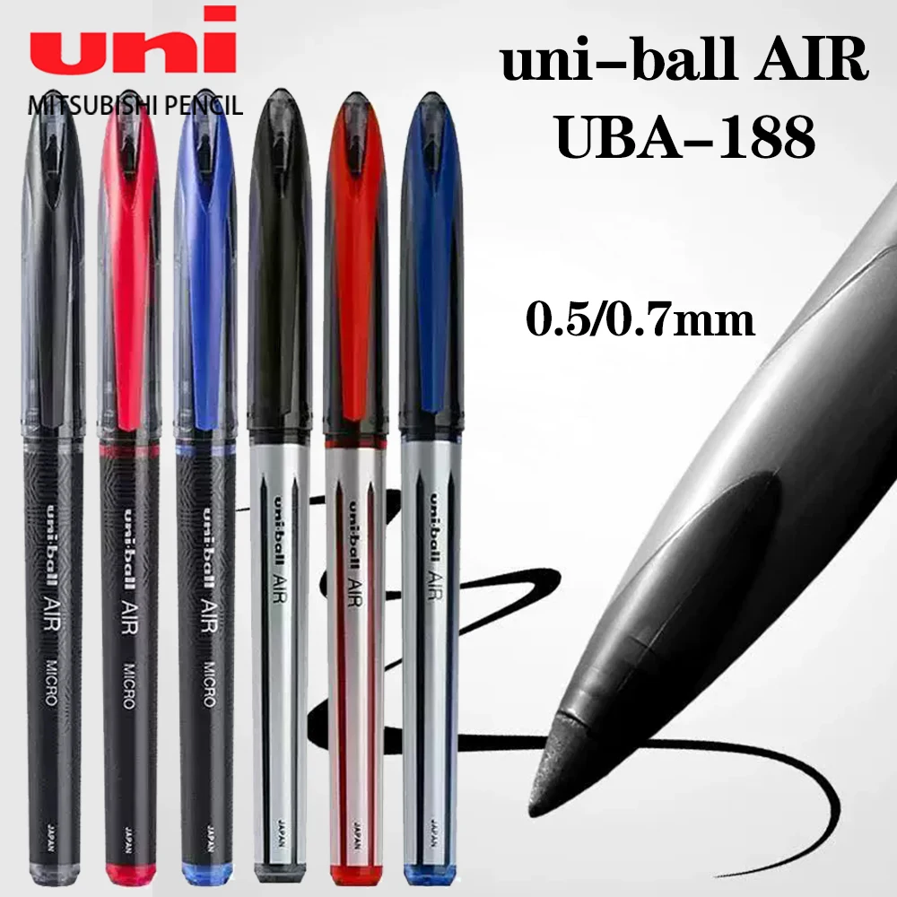 1pcs Japan UNI Gel Pen UBA-188 Signature Pen 0.7/0.5mm Smooth Sketch Drawing Free Ink Control Student Stationery School Supplies
