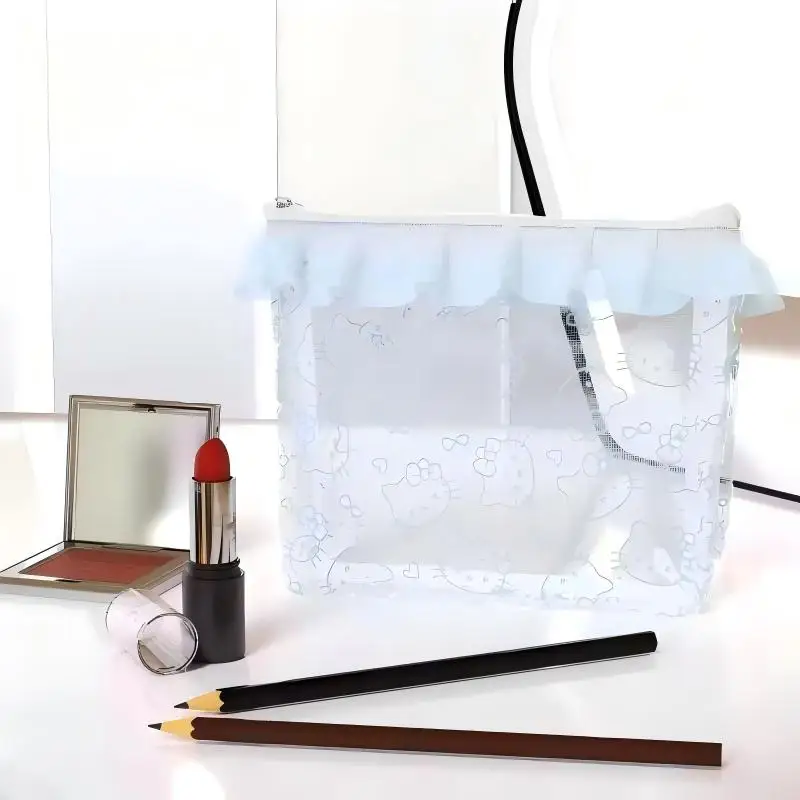 Heiß begehrte KT-Lochmuster-Münzbörse, kreative transparente Kosmetiktasche, niedliche Geschenke für Mädchen