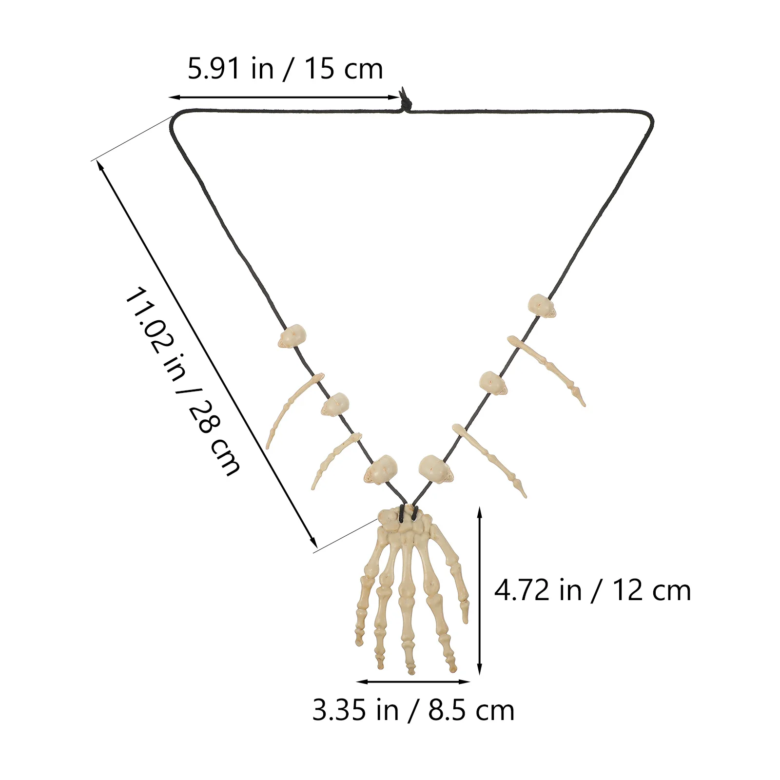 Conjunto de 5 peças de joias de osso Halloween Amosfun crânio pingente colar para mulheres acessórios de fantasia