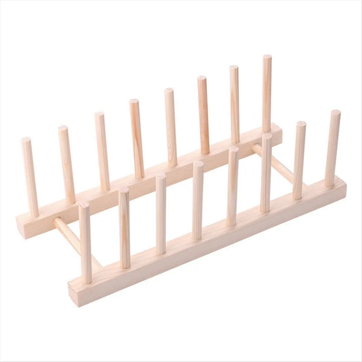[N84R] Tableware Drain Rack, Plate Rack, Cutting Board Wooden Drying Rack, Plate Lid Wooden Display Rack
