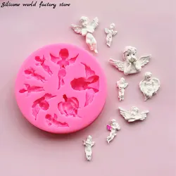 Silicone World DIY Angel Baby Wings Silicone Fondant Mold Flip Sugar Cake Molds Baking Decorating Tools Chocolate Gypsum Mold