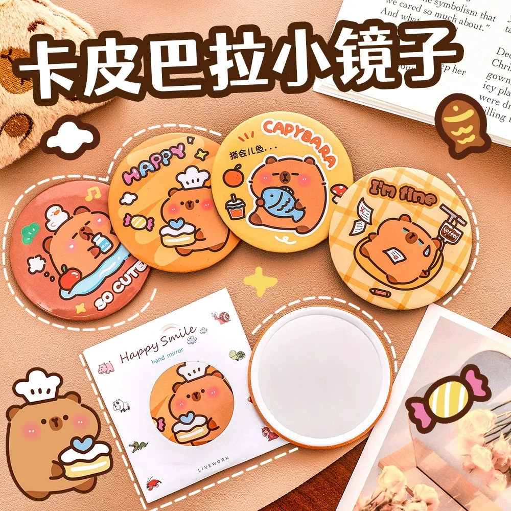 30 Pcs Cartoon Cute Capybara Animal Cosmetic Mirror / Sweet Women Children Makeup Pocket Mini Portable / Party Christmas Gift