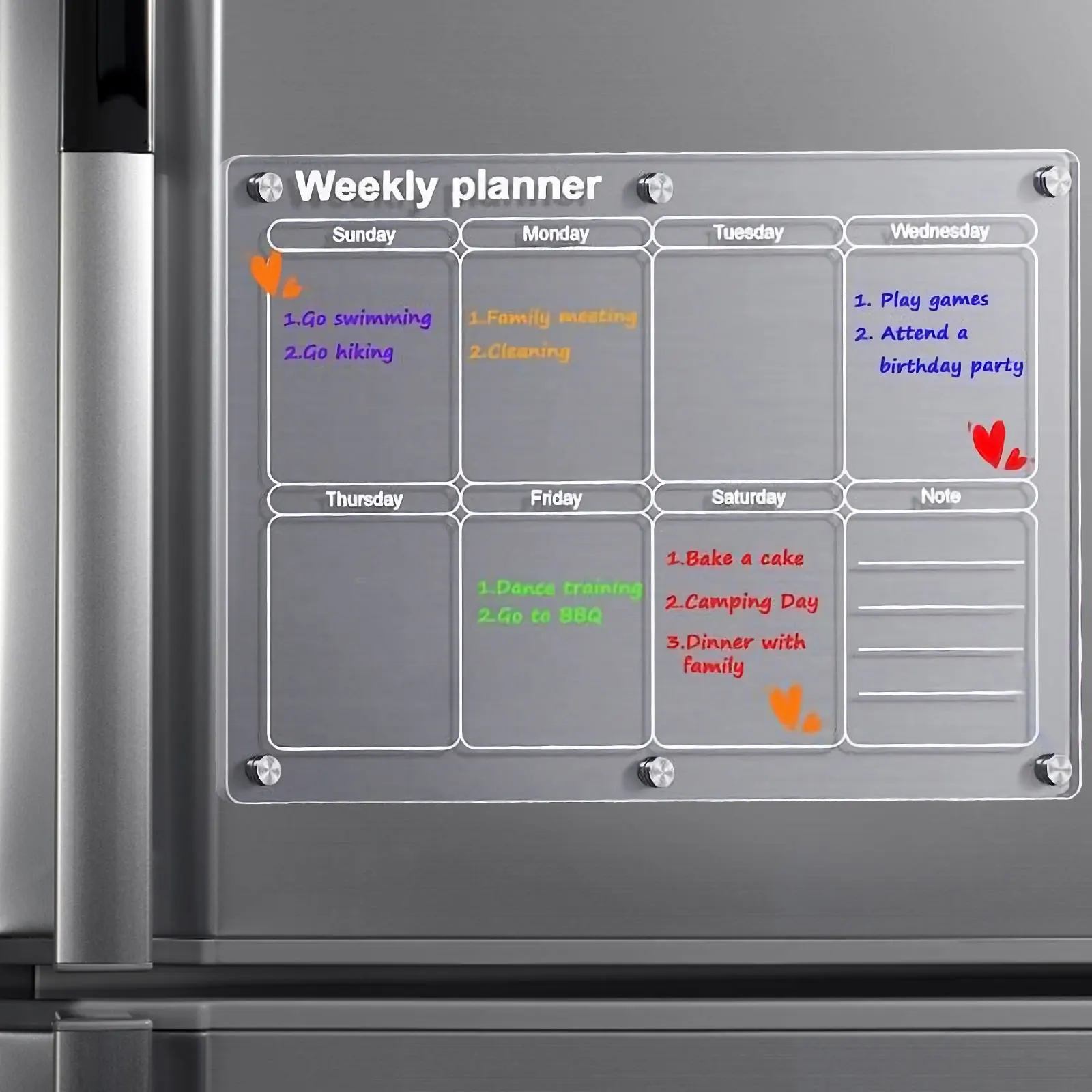 

Magnetic Acrylic Fridge Board Clear Dry Erase Monthly Weekly Calendar For Refrigerator Planner Memo Refrigerator Accessories