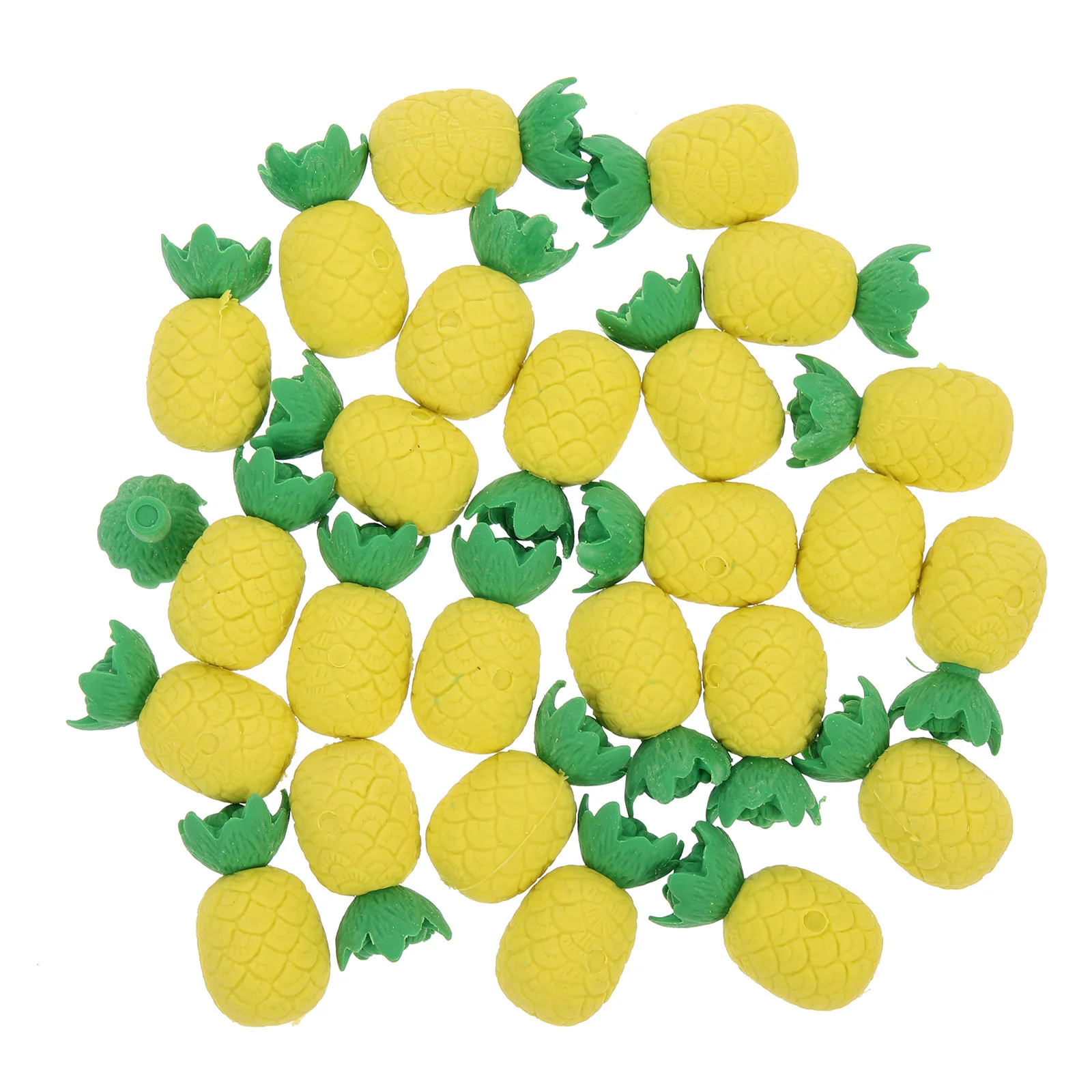 30 Pcs School Stationery Supplies Pineapple Eraser Students Tiny Erasers Modeling Shaped Child