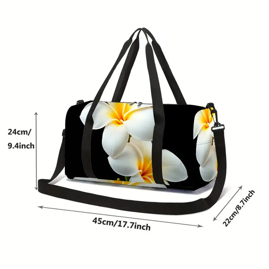 Flower Print Large Capacity Luggage Bag for Boy/Girl Best Gift 2D Cartoon Travel Duffels Outdoor Fitness Bag for Children