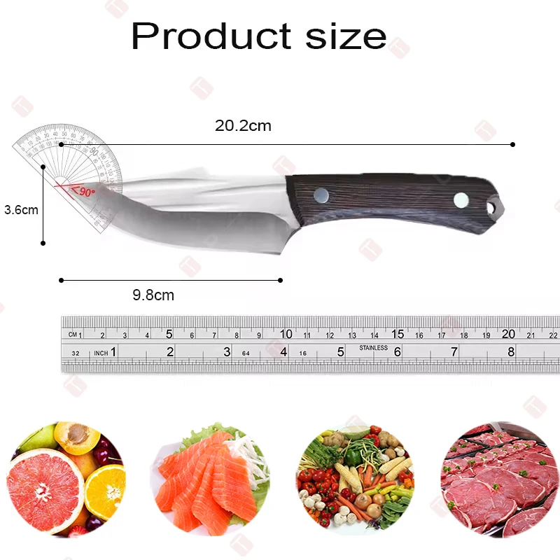 Kitchen Knife Boning Knife Handmade Forged Butcher Knife Cooking Chef Knives for Fruit Vegetable Cutting Knife with Cover image 5