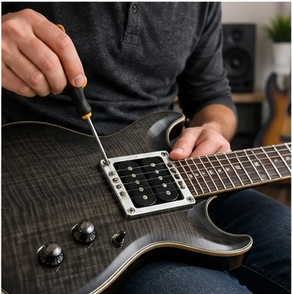1Pcs Shiny Silver Metal Humbucker Pickup Mounting Ring Flat Base Guitar Pickup Frame Short Mount Compatible Dress Up Design
