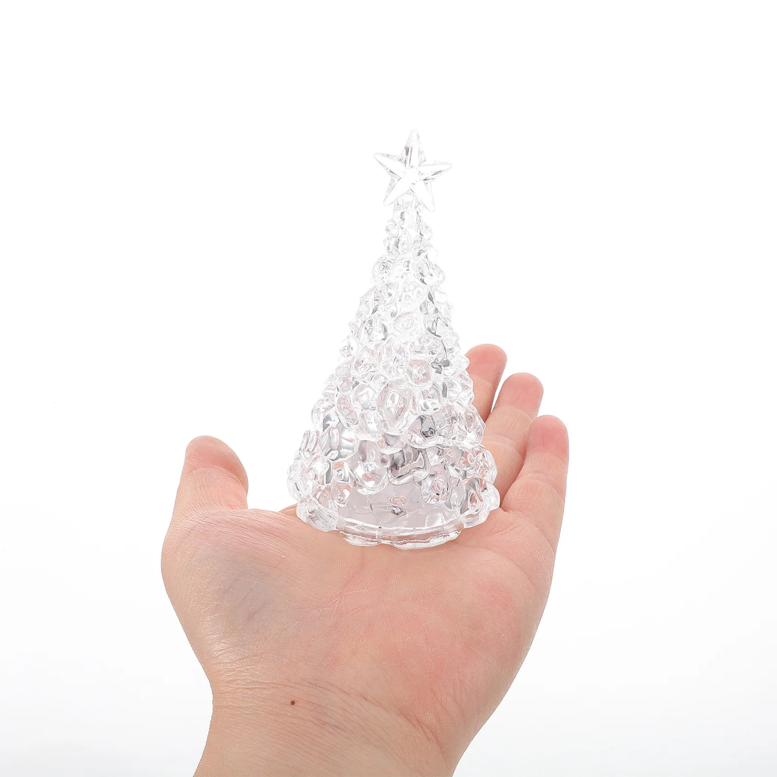 2 قطعة شجرة عيد الميلاد المتوهجة ضوء الليل LED تغيير الاكريليك مصباح طاولة صغير لقضاء عطلة ديكور المنزل تضيء تمثال