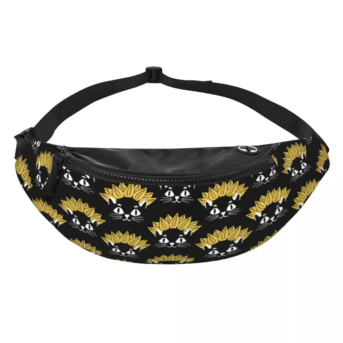 مخصص بارد هالوين عباد الشمس القط حزمة مراوح الرجال النساء Crossbody الخصر حقيبة للتخييم ركوب الدراجات الهاتف المال الحقيبة
