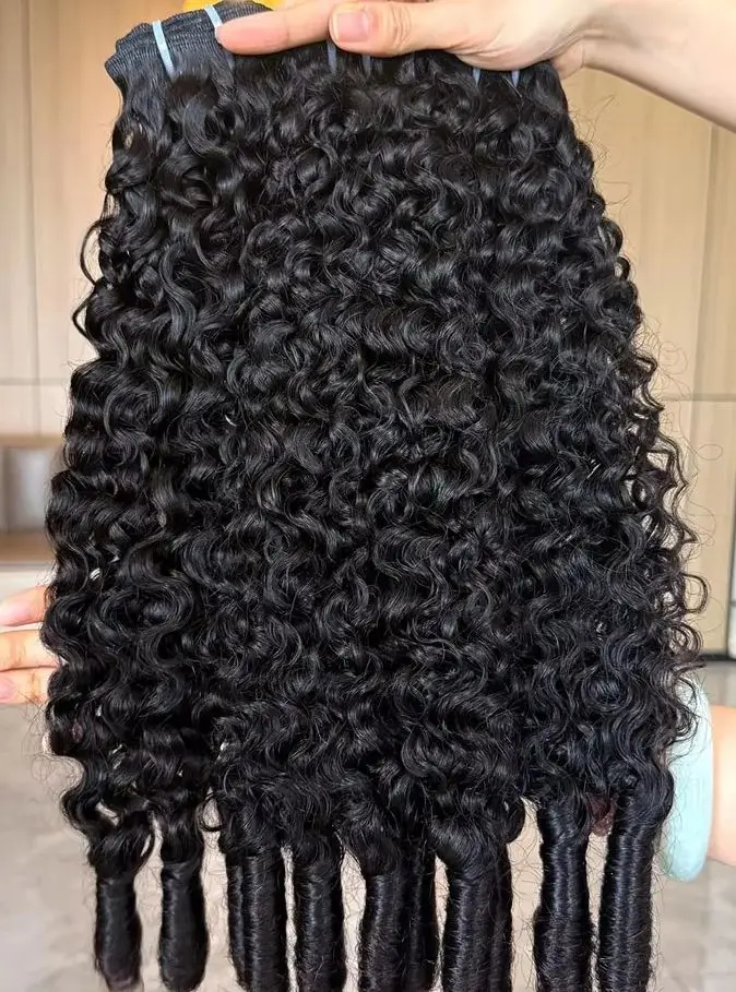 

Бирманские вьющиеся необработанные 100% пучки человеческих волос, двойной уток, 1/3/4 пучка, вьющиеся пучки пикси, человеческие волосы со спиралью океана, вьющиеся