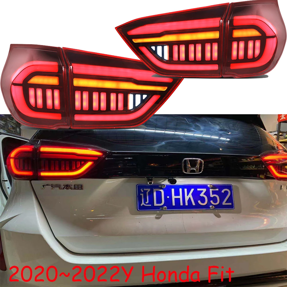 Car styling Fit Jazz tail lights for 2020~2022y Jazz Fit taillight LED Tail Lamp rear trunk lamp drl+brake+reverse+turn signal