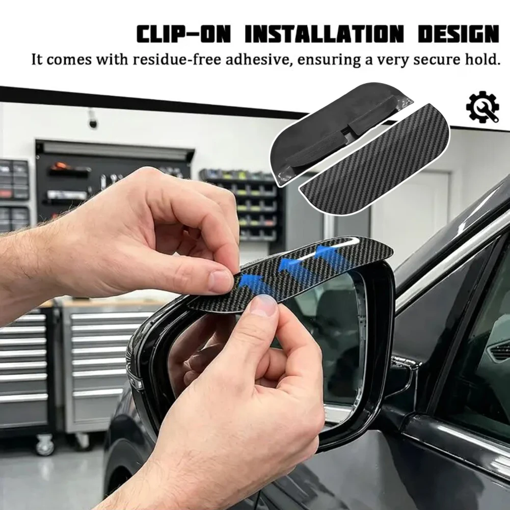 Car Rearview Mirror Rain Visor,Universal Clip-On Side Mirror Visor,Prevents Rain Drops On Side Mirrors,All-Weather Protection