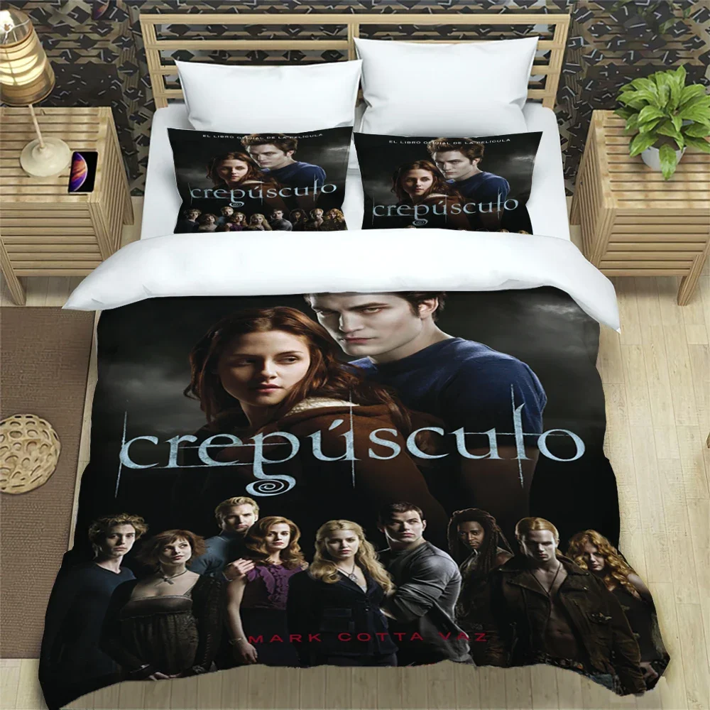 Twilight Print Three Piece Bedding Set Fashion Article Children or Adults for Beds Quilt Covers Pillowcases Bedding Set Gift