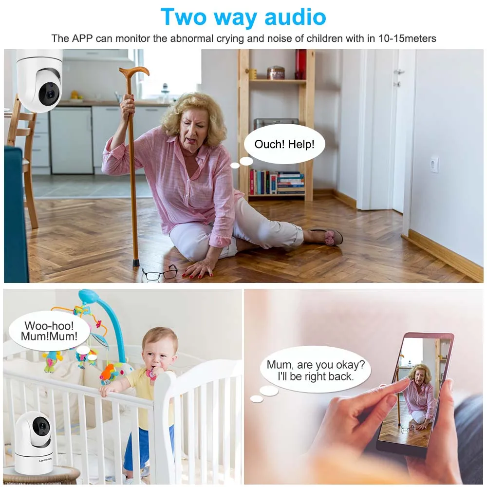 2.4G 5G WiFi Baby Monitor Camera 2K 4MP Mini Indoor IP Cam Ai Tracking Security-Protection Alexa Surveillance Cam CCTV