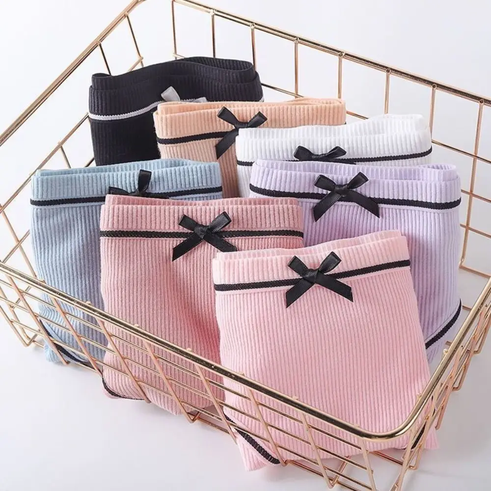 10 قطعة Bowknot الموضة بلون سراويل شريطية الملابس الداخلية النساء المتضخم الإناث ينغيرييس منخفضة الخصر ملخصات سيدة
