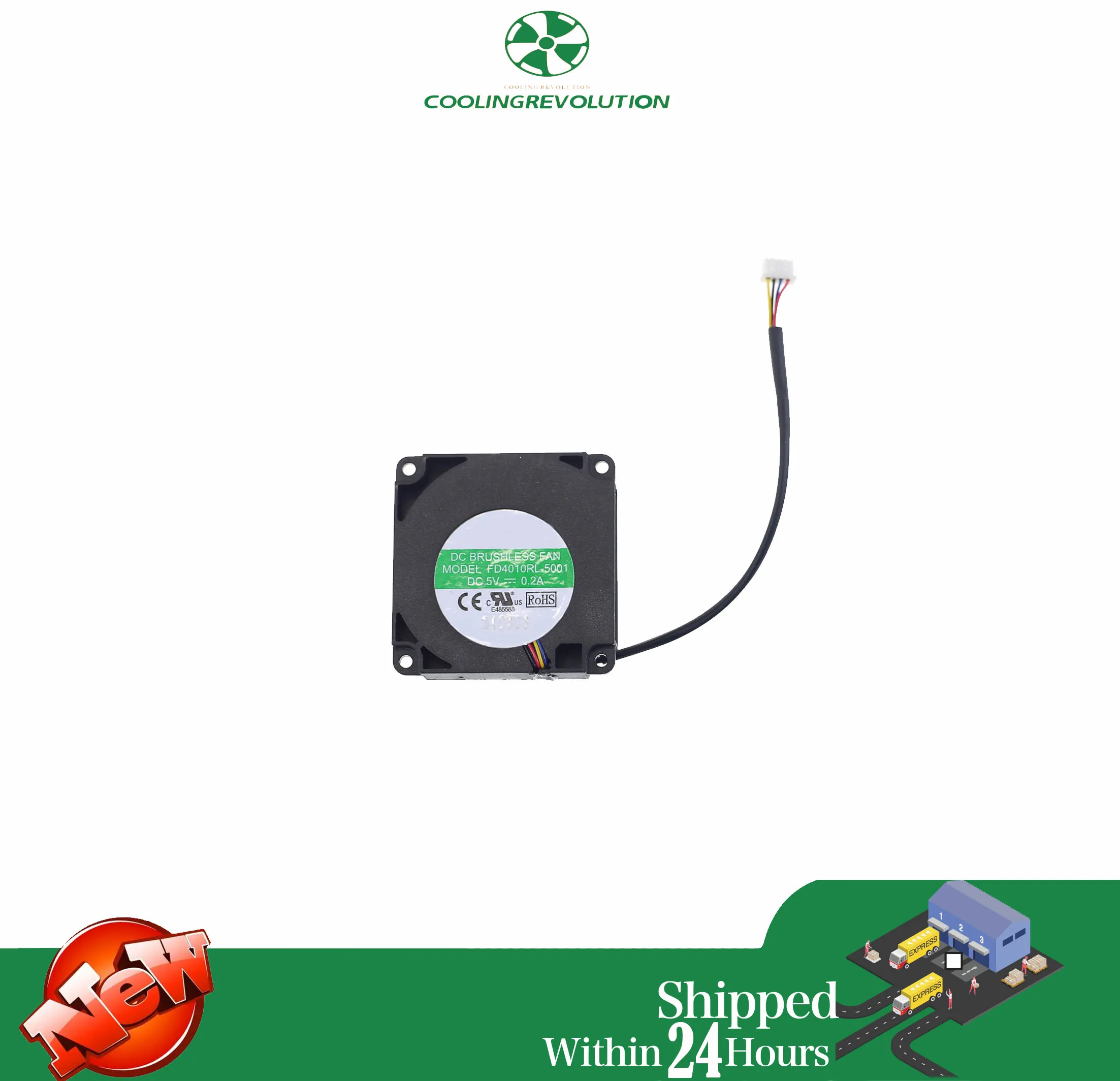 CPU Cooling Fan FD4010RL-5001 DC5V 0.2A 4-Pin