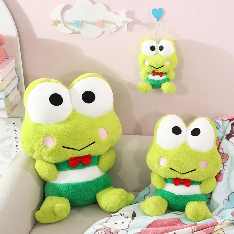

Sanrio Gentleman Kero Kero Keroppi Plush Toy Stuffed Big Eyed Frog Plushies Doll Anime Soft Cuddly Doll Sofa Bed Home Decor Gift