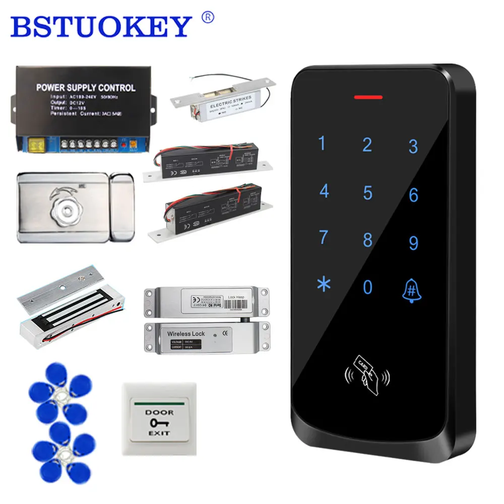 

Rfid 125khz Backlight Touch Keypad Door Access Control System Kit Wire Gate Control Package Outdoor Garage Motorization Lock Set