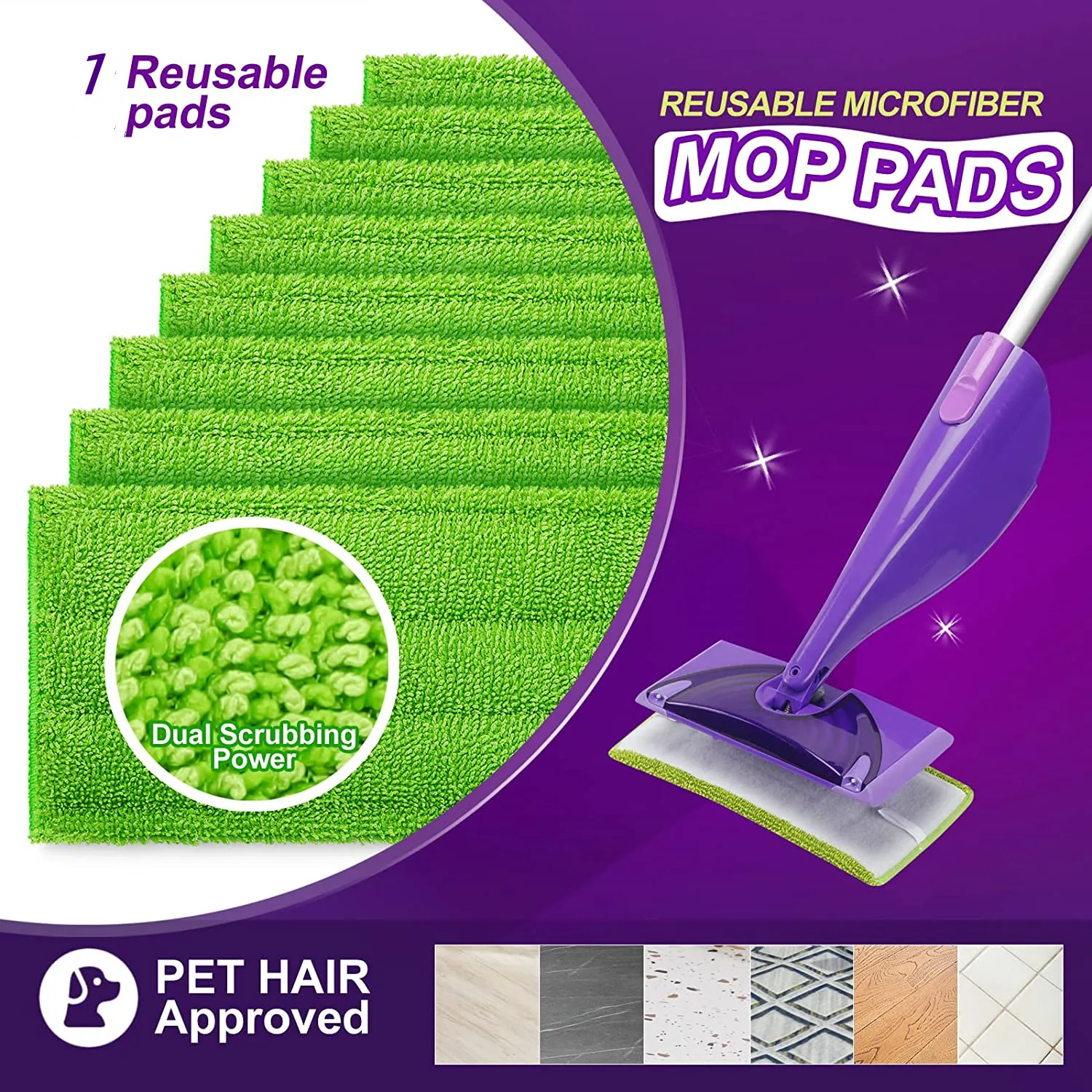 Paño de repuesto para mopa plana, se puede utilizar varias veces con almohadilla para mopa, accesorios para cabezal de fregona