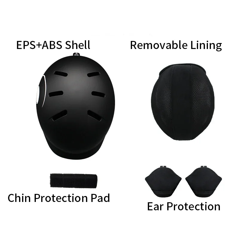 2024 Winter Windproof Detachable Earmuff Men Woman Snow Helmets Outdoor Sport Mountain Earmuff Helmet Safety Equipment EPS+ABS