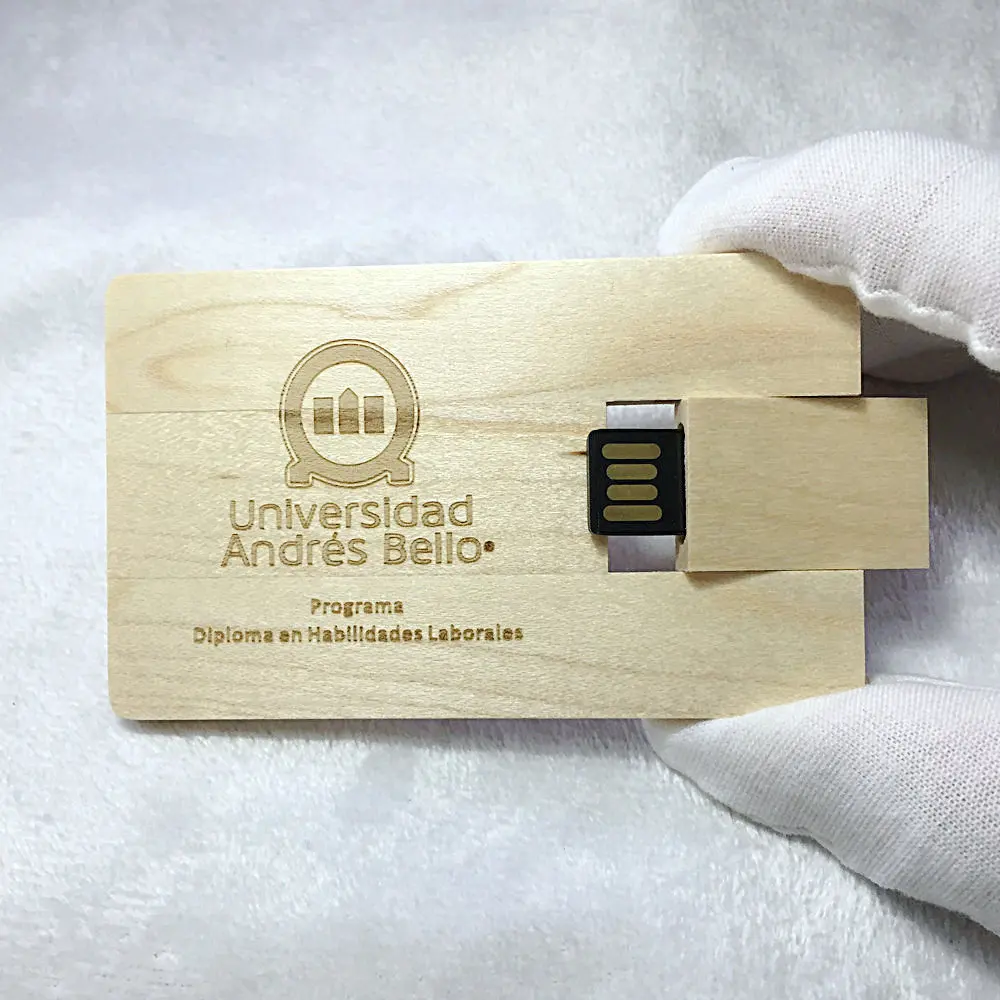 10個入り ロゴ入り メープル木製カード型USBフラッシュドライブ Uディスク クリエイティブギフト ペンドライブ 4GB 8GB 16GB 32GB 64GB (ロゴ入り1個無料)