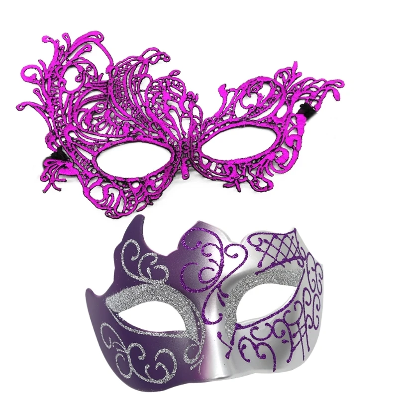 

Y5GC Пара маскируется маска, женщины, мужчины, Mardi Gras Mask Mask Mask Mask Mask для рождественского фестиваля Новая годовалая